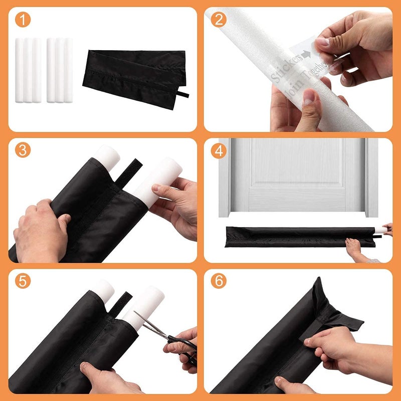 MUOVE Door Draft Stopper Under Door Blocker Size of MUOVE Adjustable Size from 32"" to 36"" Cover Gap Up to 1.4"" Air Door Guard Sound Blocker Door Sweep  Water-Proof  Winter-Proof  Block Light Energy Saving - Image 5